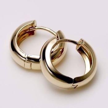 Ø12 mm - Ohrringe aus 8 kt Gold mit polierter Oberfläche von Guld & Sølv design - 3,0 mm breit