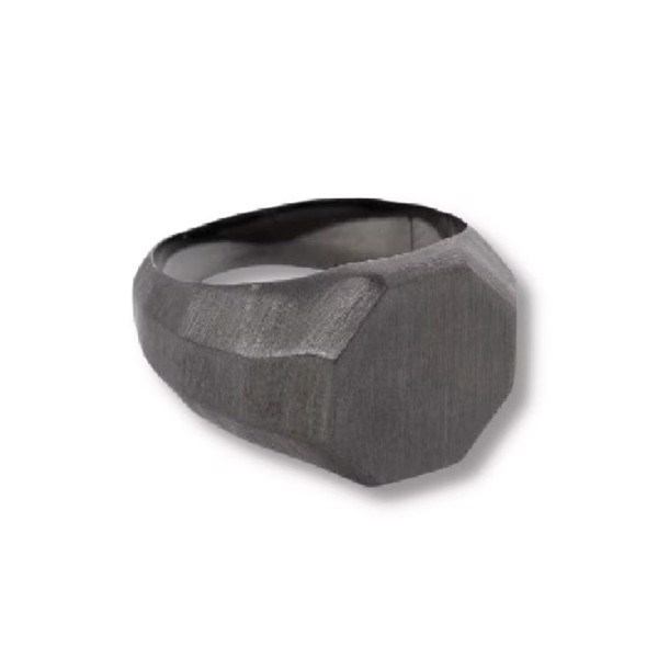 COOPER, Moderne signet stål ring i sort, by Billgren - Small, 19mm 