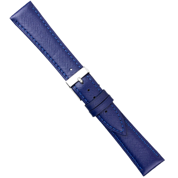 Blue Calfskind watchstrap - 18 mm