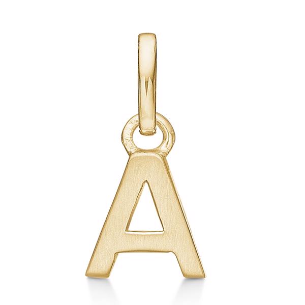 Buchstabenanhänger 8 mm, A-Z aus 8 Karat Gold mit matter und polierter Seite