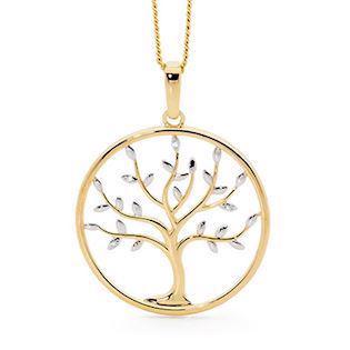 Bee Jewelry Baum des Lebens 9 kt Gold Anhänger blank, Modell 65681