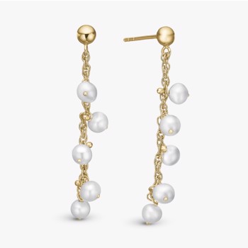 Christina Jewelry Dangling Pearls Earrings, model 670-G63