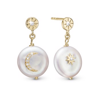 Christina Jewelry Sun & Moon Earrings, model 670-G66