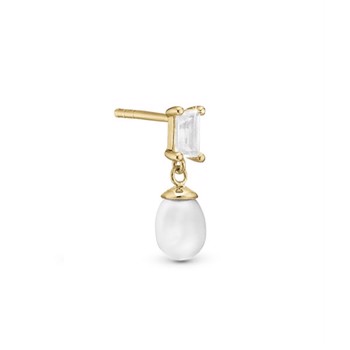 Pearl Baquette forgyldt sølv Ørestikker fra Christina Jewelry