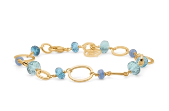 gp bracelet - white pearl-01 or aqua blue quartz, london blue topaz, kyanite, blue quartz-56