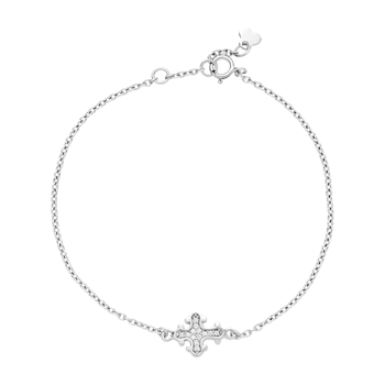 Armband Kreuz 10x9mm Zirkonia 14-16cm 925, 14-16cm