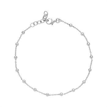 Armband Kugeln rhodiniert 16-18cm 925,