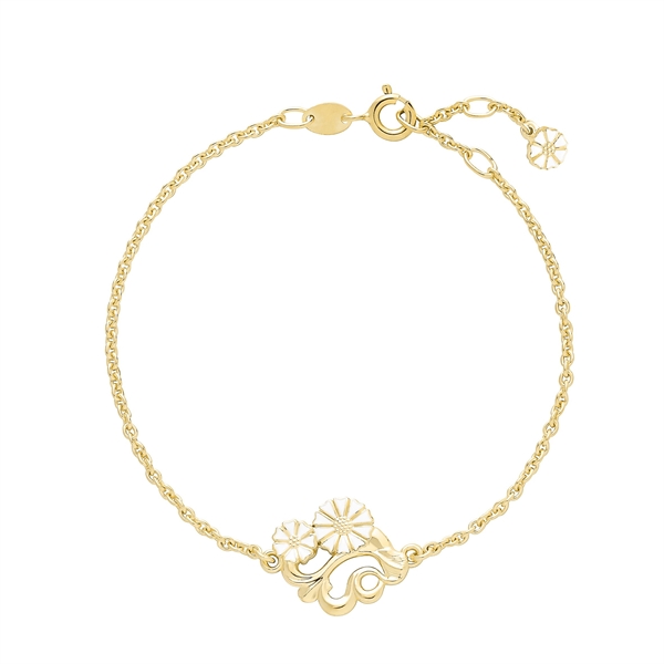 Filigranes, blumenähnliches Armband aus vergoldetem Silber mit verstellbarem Verschluss.