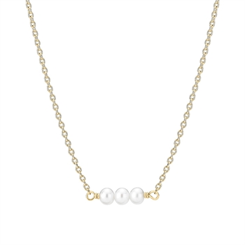 Lund Copenhagen Collier mit Süßwasserperlen vergoldet 42-48 cm