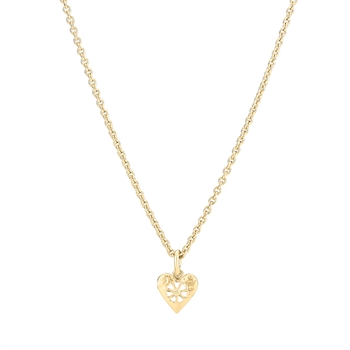Marguerit Halskette Herz 1x5mm vergoldet 925 Silber, 45-48cm