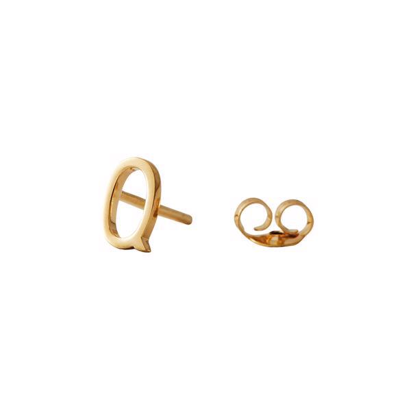 Arne Jacobsen Buchstaben-Ohrring (A-Z), vergoldet, 7,5 mm - Verkauft pro Stück.
