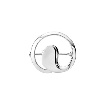 Broche rund 25mm sterling sølv