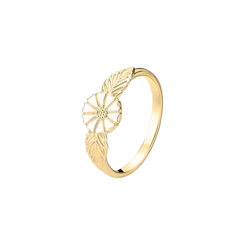 Lund Copenhagen Marguerit Ring goldplattiert 7,5 mm mit Blütenmotiv