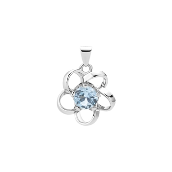 Vedhæng blomst med topaz sterling sølv