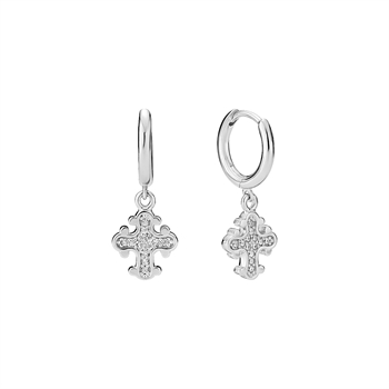 Lund Copenhagen Kreuz-Creolen aus 925er Silber mit Zirkonia