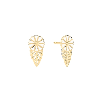 Lund Copenhagen Marguerit Ohrstecker 7,5 mm vergoldet mit weißer Emaille