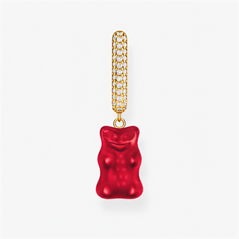 Thomas Sabo x HARIBO Goldbear – Vergoldete Einzel-Creole mit rotem Gummibärchen – 1 Stück