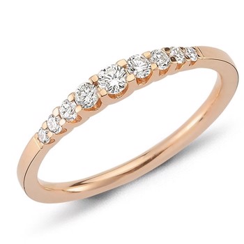 Nuran 14 Karat Rotgold Diamant Allianz Ring, aus der Empire Ringe Serie mit 0,24 Karat Diamanten Wesselton / SI