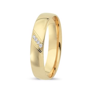 Nuran Love Sweet Love Gelbgold Damering med 4 stk diamanter Wesselton SI