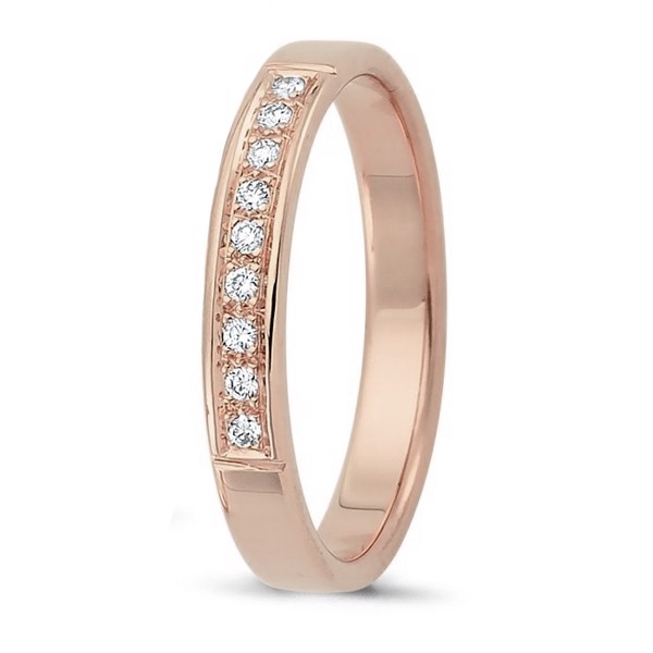 Nuran Love Sweet Love Roségold Damering med 9 x 0,01 ct stk diamanter Wesselton VS