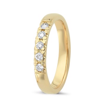 Nuran Love Sweet Love Gelbgold Damering med 5 x 0,04 ct stk diamanter Wesselton VS