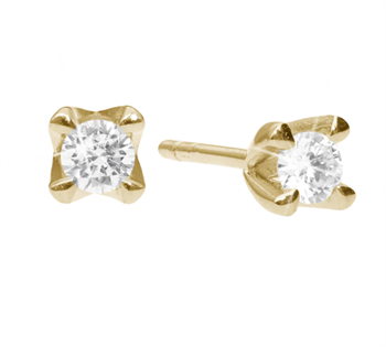 Ørestikker, 8k guld m/2x1,0ct Labgrown , von Aagaard