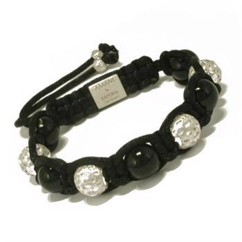 AMANI by Kapuka Copenhagen schwarzes Armband mit schwarzes Perlen und silbernen Kugeln