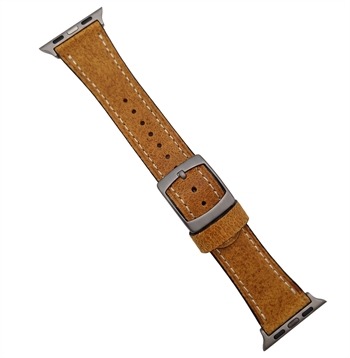 Apple Watch cognac Kernlederband mit weißen Nähten in 38 und 42 mm