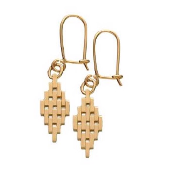 Ziegelstein-Ohrstecker und Ohrringe in 14 kt, 3-9 Reihen