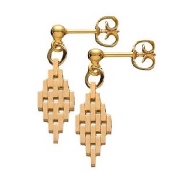 Ziegelstein-Ohrstecker und Ohrringe in 14 kt, 3-9 Reihen