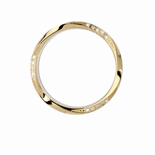 Schöner vergoldeter Wave Top Ring mit 15 weißen Saphiren, TCG32wave-15