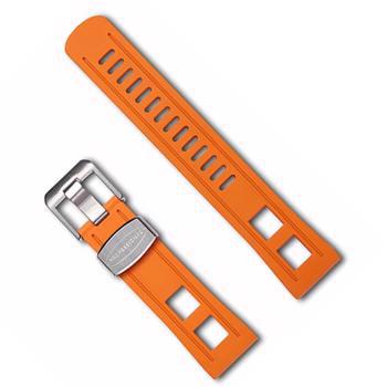 Crafter Blue Orange Luxusgummibandarmband, 22 mm breit, 200 mm lang und wahlweise mit silberner, goldener oder schwarzer Schnalle