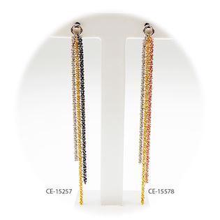 San - Link of joy Ads On - Diamant 925 Sterling Silber Ohrringe schwarz rhodiniert/versilbert/vergoldet, Modell CE-15257