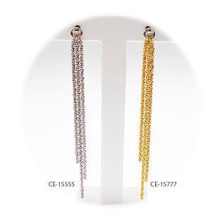 San - Link of joy Ads On - Diamant 925 Sterling Silber Ohrringe vergoldet, Modell CE-15777