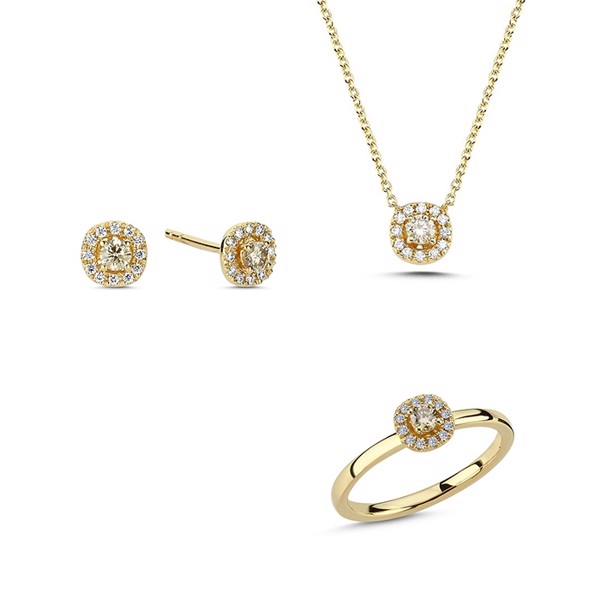 Nuran set , mit insgesamt 0,64 ct Champagne / Wesselton SI