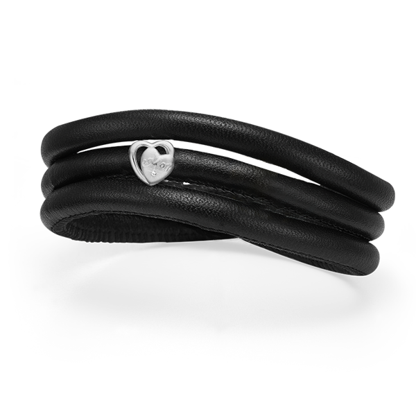 
Muttertag Lederarmband 6mm mit silbernem Herzanhänger und gratis Halskette