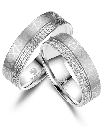 Marrya Rustfri stål, traueringe ES-38-D+H