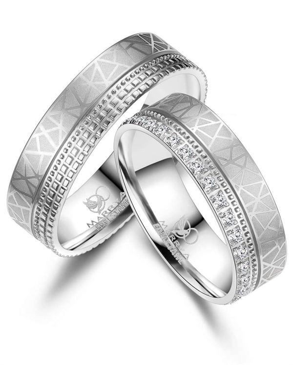 Marrya Rustfri stål, traueringe ES-38-D+H