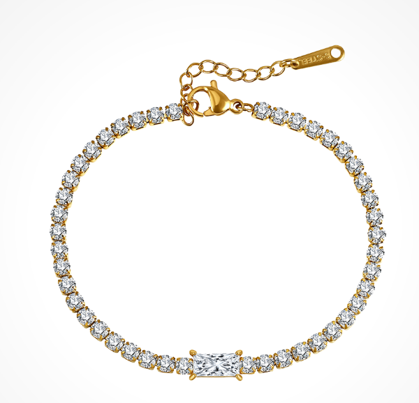 Stål forgyldt armbånd, von Støvring Design