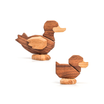 Fablewood Set - Ente und Entenküken - Holzfigur mit Magneten