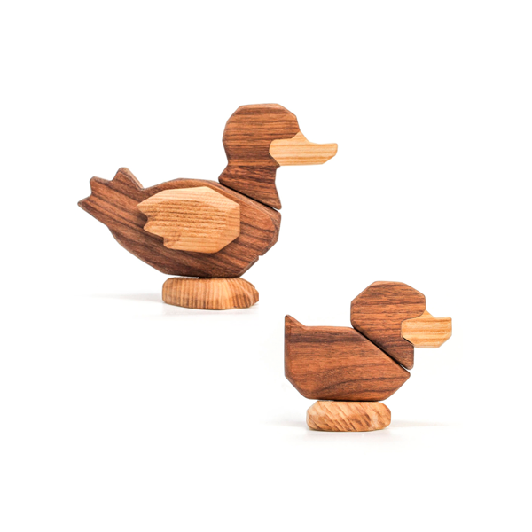 Fablewood Set - Ente und Entenküken - Holzfigur mit Magneten