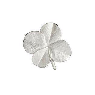 Flora Danica Vierblättrige Kleeblattbrosche aus mattem Silber