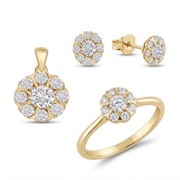 Houmann set , mit insgesamt 0,75 ct GH/VS-SI