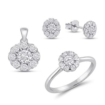 Houmann set , mit insgesamt 0,75 ct GH/VS-SI