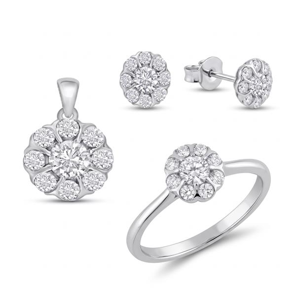 Houmann set , mit insgesamt 0,75 ct GH/VS-SI