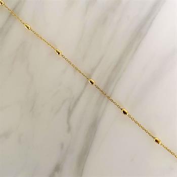 Guld & Sølv Design vergoldetes Silber-Anklet mit Kugeln 24+3 cm