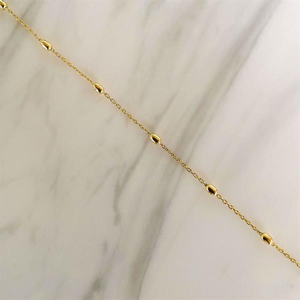 Guld & Sølv Design vergoldetes Silber-Anklet mit Kugeln 24+3 cm