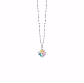 Noa Blumenhalskette aus Silber mit Zirkonia und 38 cm Kette
