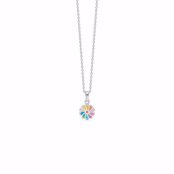 Noa Blumenhalskette aus Silber mit Zirkonia und 38 cm Kette