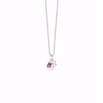 Noa Kids Marienkäfer-Anhänger aus Silber mit Kette und Zirkonia